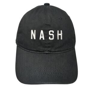 Nash Slideback Baseball Cap Black One Size Adjustable Embroidered 6 Panel Revv